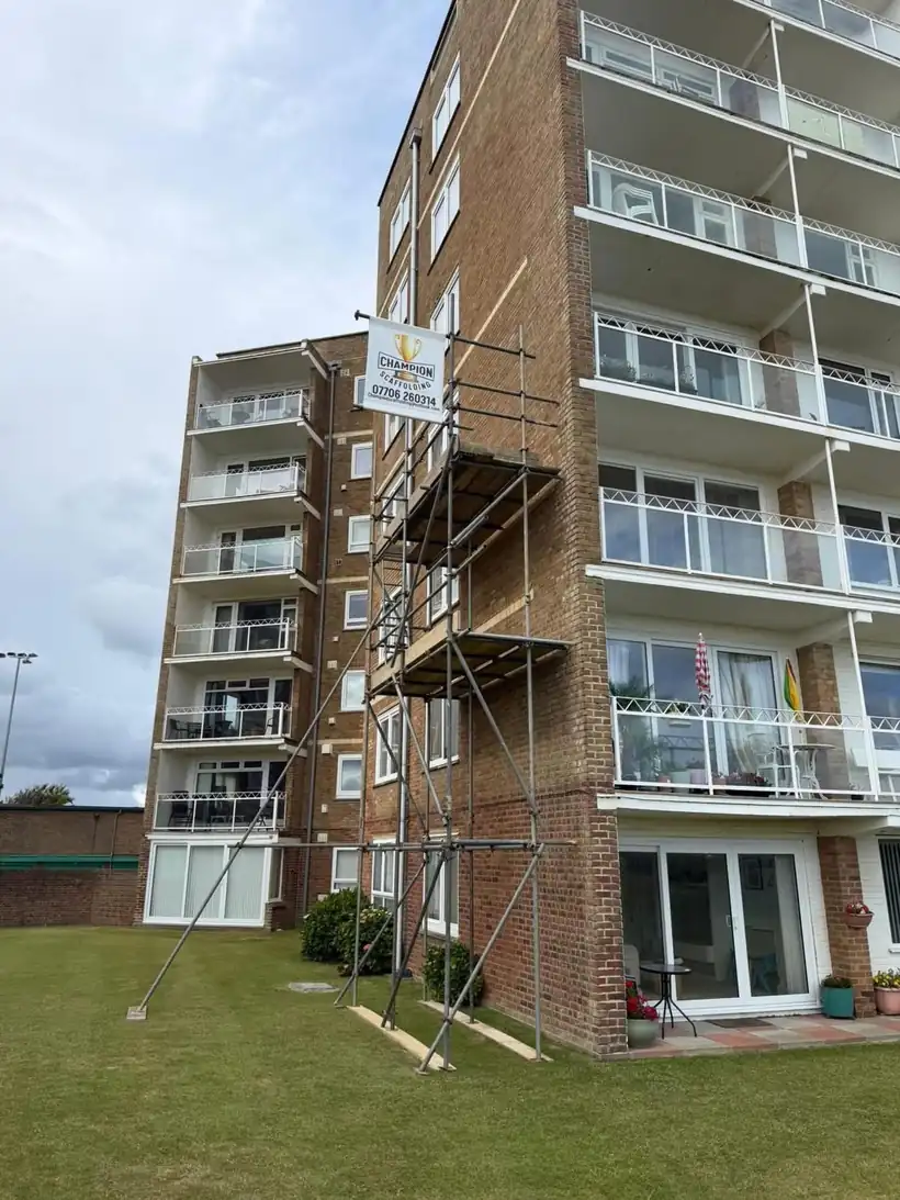 Champion access scaffold to the upper floors of a residential block in East Sussex
